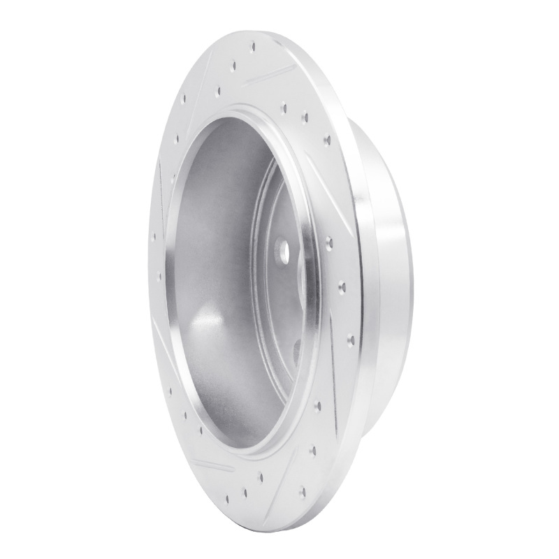 Jeep Wrangler Brake Rotor (1) - Rear Right - R1 Concepts - Drilled & Slotted - Silver - `07-`18